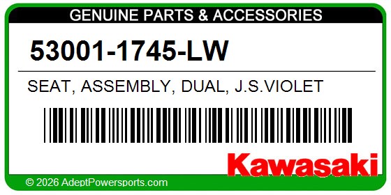 Kawasaki 53001-1745-LW Seat, Assembly, Dual, J.S.Violet