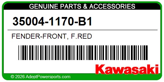 Kawasaki 35004-1170-B1 Fender-Front, F.Red