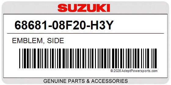 Suzuki 68681-08F20-H3Y Emblem, Side