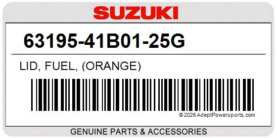 Suzuki 63195-41B01-25G Lid, Fuel, (Orange)