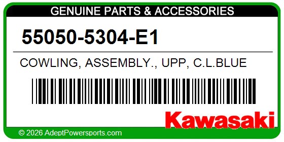 Kawasaki 55050-5304-E1 Cowling, Assembly., Upp, C.L.Blue
