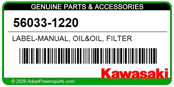 Kawasaki 56033-1220 Label-Manual, Oil&Oil, Filter