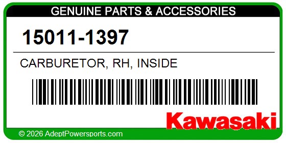 Kawasaki 15011-1397 Carburetor, Rh, Inside