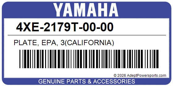 Yamaha 4XE-2179T-00-00 Plate, Epa, 3(California)