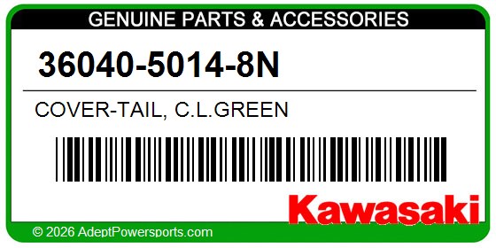 Kawasaki 36040-5014-8N Cover-Tail, C.L.Green