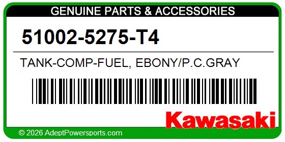 Kawasaki 51002-5275-T4 Tank-Comp-Fuel, Ebony/P.C.Gray
