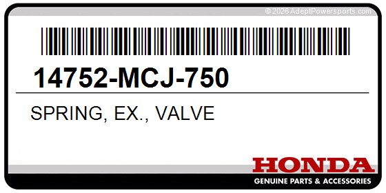 Honda 14752-MCJ-750 Spring, Ex., Valve