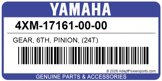 Yamaha 4XM-17161-00-00 Gear, 6Th, Pinion, (24T)
