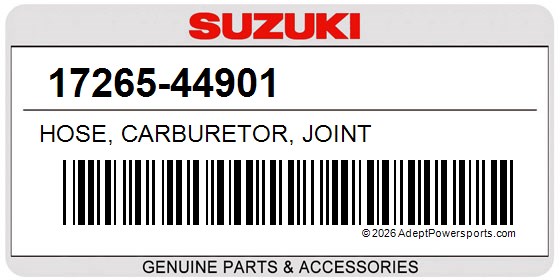 Suzuki 17265-44901 Hose, Carburetor, Joint
