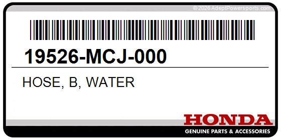 Honda 19526-MCJ-000 Hose, B, Water