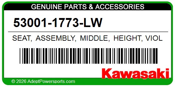 Kawasaki 53001-1773-LW Seat, Assembly, Middle, Height, Violet