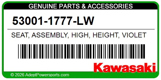 Kawasaki 53001-1777-LW Seat, Assembly, High, Height, Violet
