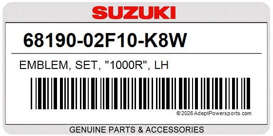 Suzuki 68190-02F10-K8W Emblem, Set, "1000R", Lh