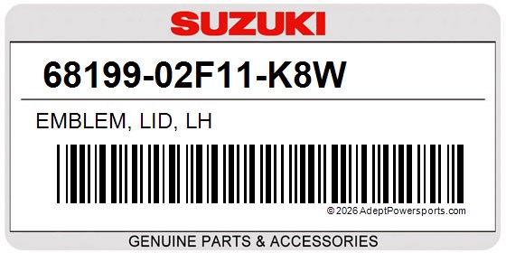 Suzuki 68199-02F11-K8W Emblem, Lid, Lh