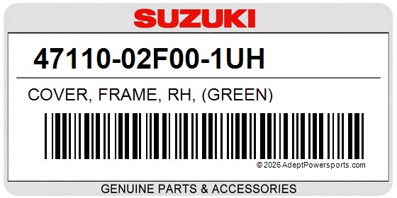 Suzuki 47110-02F00-1UH Cover, Frame, Rh, (Green)
