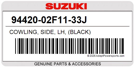 Suzuki 94420-02F11-33J Cowling, Side, Lh, (Black)