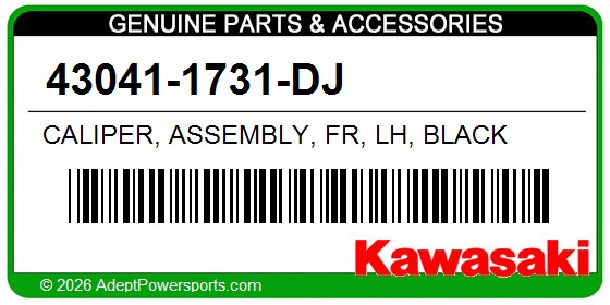 Kawasaki 43041-1731-DJ Caliper, Assembly, Fr, Lh, Black