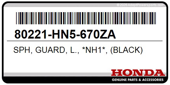 Honda 80221-HN5-670ZA Sph, Guard, L., *Nh1*, (Black)
