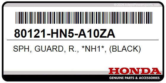 Honda 80121-HN5-A10ZA Sph, Guard, R., *Nh1*, (Black)
