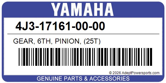 Yamaha 4J3-17161-00-00 Gear, 6Th, Pinion, (25T)