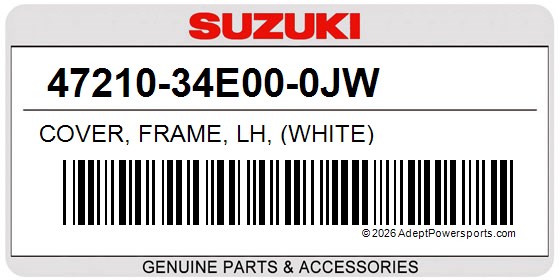 Suzuki 47210-34E00-0JW Cover, Frame, Lh, (White)