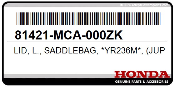 Honda 81421-MCA-000ZK Lid, L., Saddlebag, *Yr236m*, (Jupiter, Orange, Metallic)