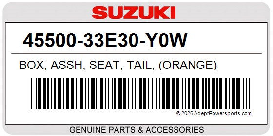 Suzuki 45500-33E30-Y0W Box, Assh, Seat, Tail, (Orange)