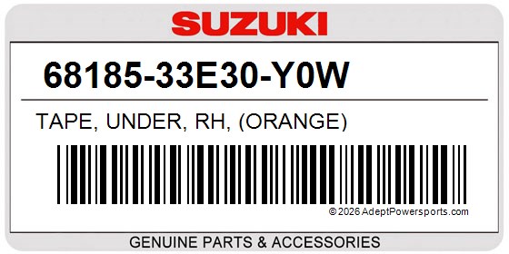 Suzuki 68185-33E30-Y0W Tape, Under, Rh, (Orange)