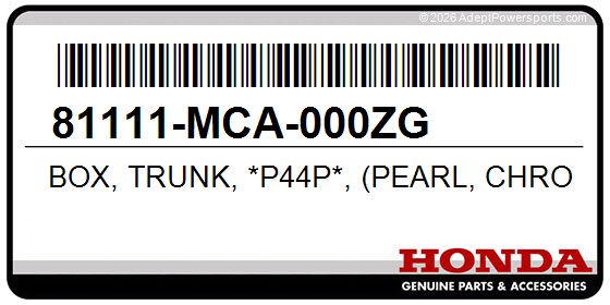 Honda 81111-MCA-000ZG Box, Trunk, *P44p*, (Pearl, Chromium, Purple)