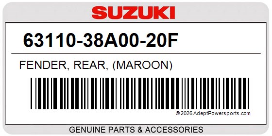 Suzuki 63110-38A00-20F Fender, Rear, (Maroon)