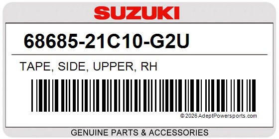 Suzuki 68685-21C10-G2U Tape, Side, Upper, Rh