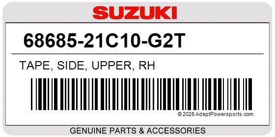 Suzuki 68685-21C10-G2T Tape, Side, Upper, Rh