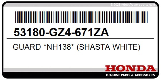 Honda 53180-GZ4-671ZA Guard *Nh138* (Shasta White)