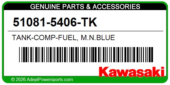 Kawasaki 51081-5406-TK Tank-Comp-Fuel, M.N.Blue