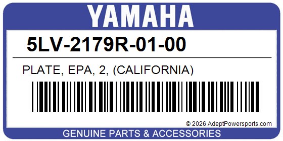 Yamaha 5LV-2179R-01-00 Plate, Epa, 2, (California)