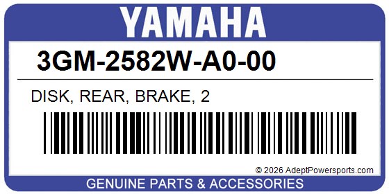 Yamaha 3GM-2582W-A0-00 Disk, Rear, Brake, 2