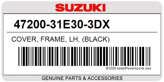 Suzuki 47200-31E30-3DX Cover, Frame, Lh, (Black)