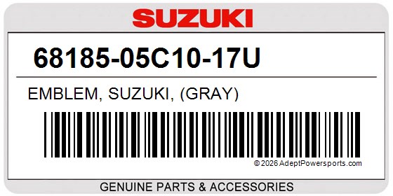 Suzuki 68185-05C10-17U Emblem, Suzuki, (Gray)