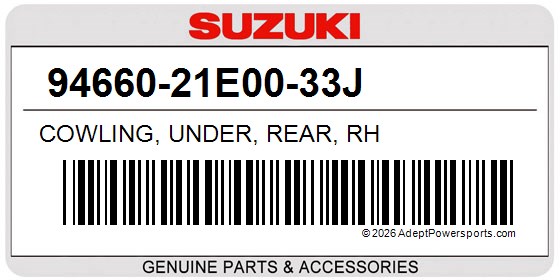 Suzuki 94660-21E00-33J Cowling, Under, Rear, Rh