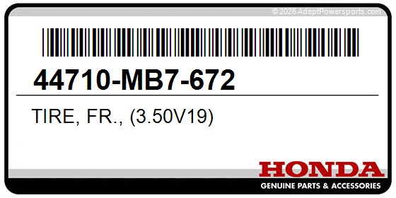 Honda 44710-MB7-672 Tire, Fr., (3.50V19)