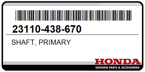 Honda 23110-438-670 Shaft, Primary