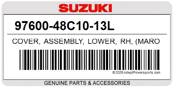 Suzuki 97600-48C10-13L Cover, Assembly, Lower, Rh, (Maroon)