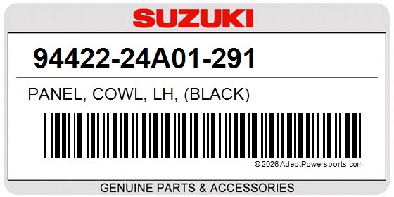 Suzuki 94422-24A01-291 Panel, Cowl, Lh, (Black)