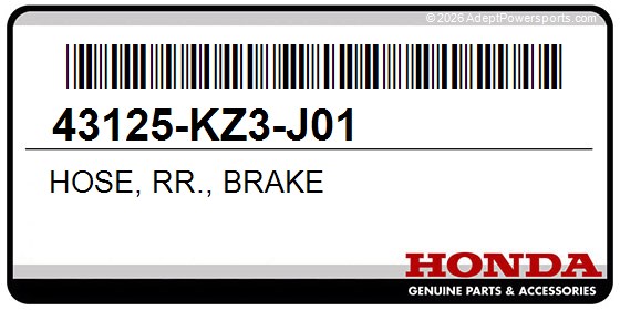 Honda 43125-KZ3-J01 Hose, Rr., Brake