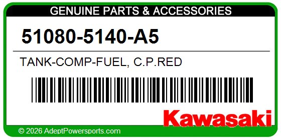 Kawasaki 51080-5140-A5 Tank-Comp-Fuel, C.P.Red