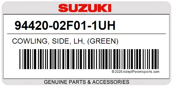 Suzuki 94420-02F01-1UH Cowling, Side, Lh, (Green)
