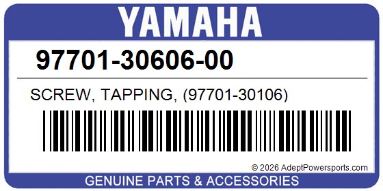 Yamaha 97701-30606-00 Screw, Tapping, (97701-30106)