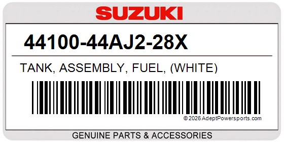 Suzuki 44100-44AJ2-28X Tank, Assembly, Fuel, (White)