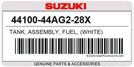 Suzuki 44100-44AG2-28X Tank, Assembly, Fuel, (White)