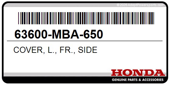 Honda 63600-MBA-650 Cover, L., Fr., Side